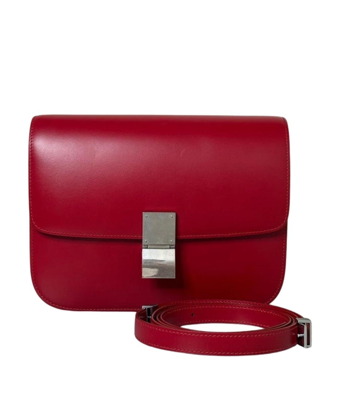 CELINE Красная кожаная сумка через плечо, фото 1