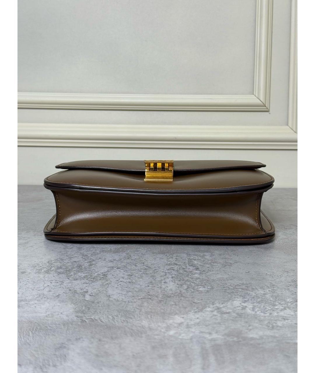 CELINE Коричневая кожаная сумка через плечо, фото 7