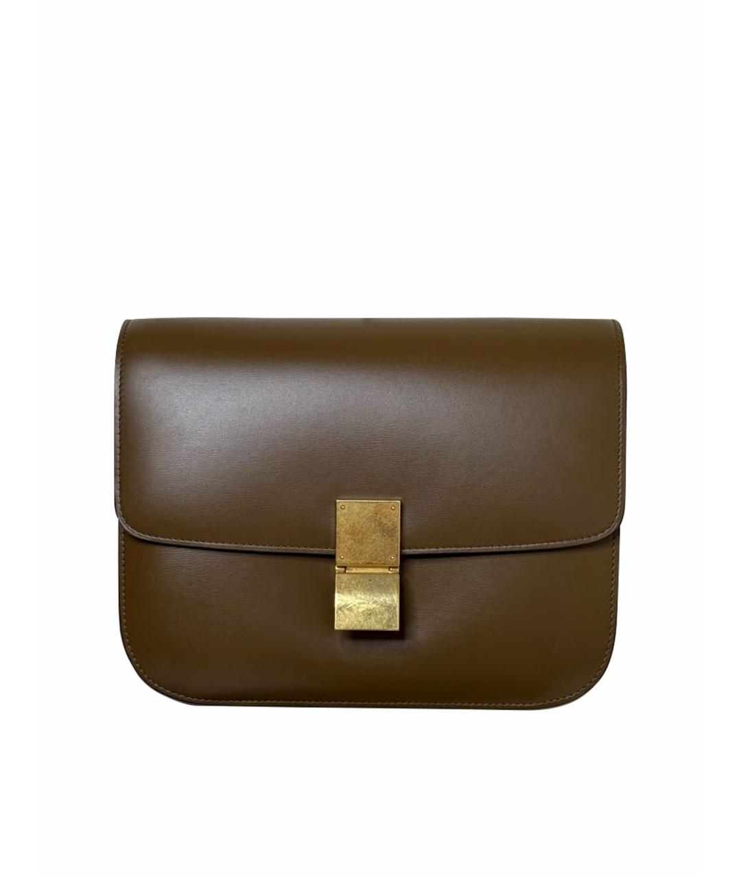 CELINE Коричневая кожаная сумка через плечо, фото 1