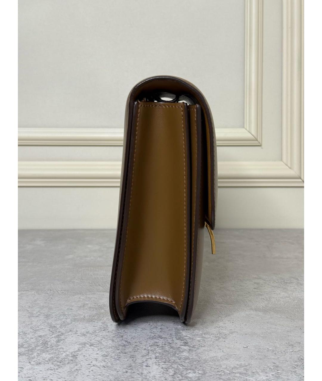 CELINE Коричневая кожаная сумка через плечо, фото 6