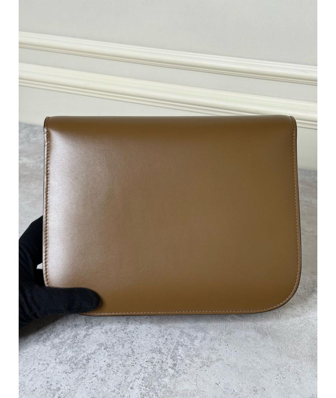 CELINE Коричневая кожаная сумка через плечо, фото 4