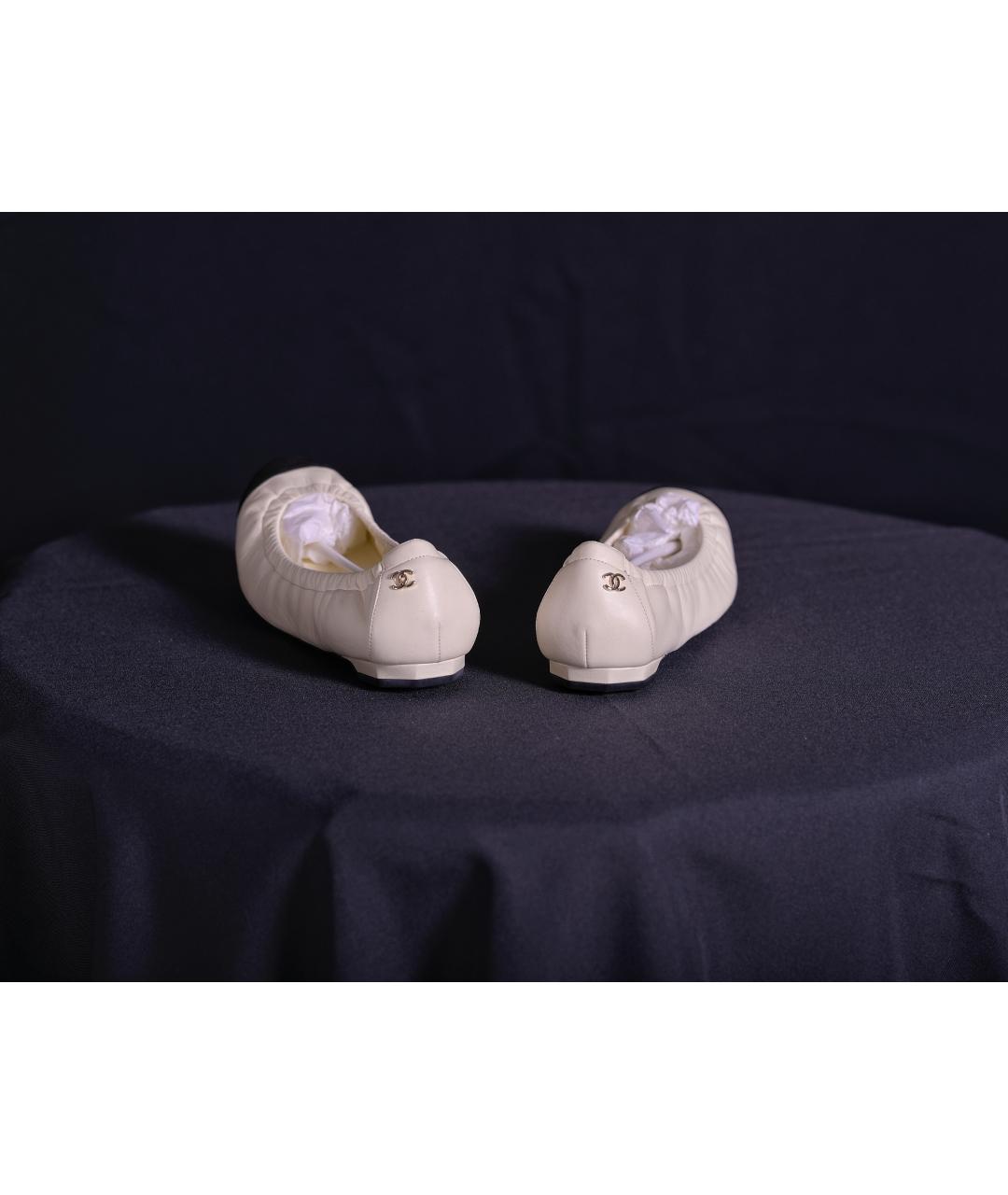 CHANEL Бежевые кожаные балетки, фото 8