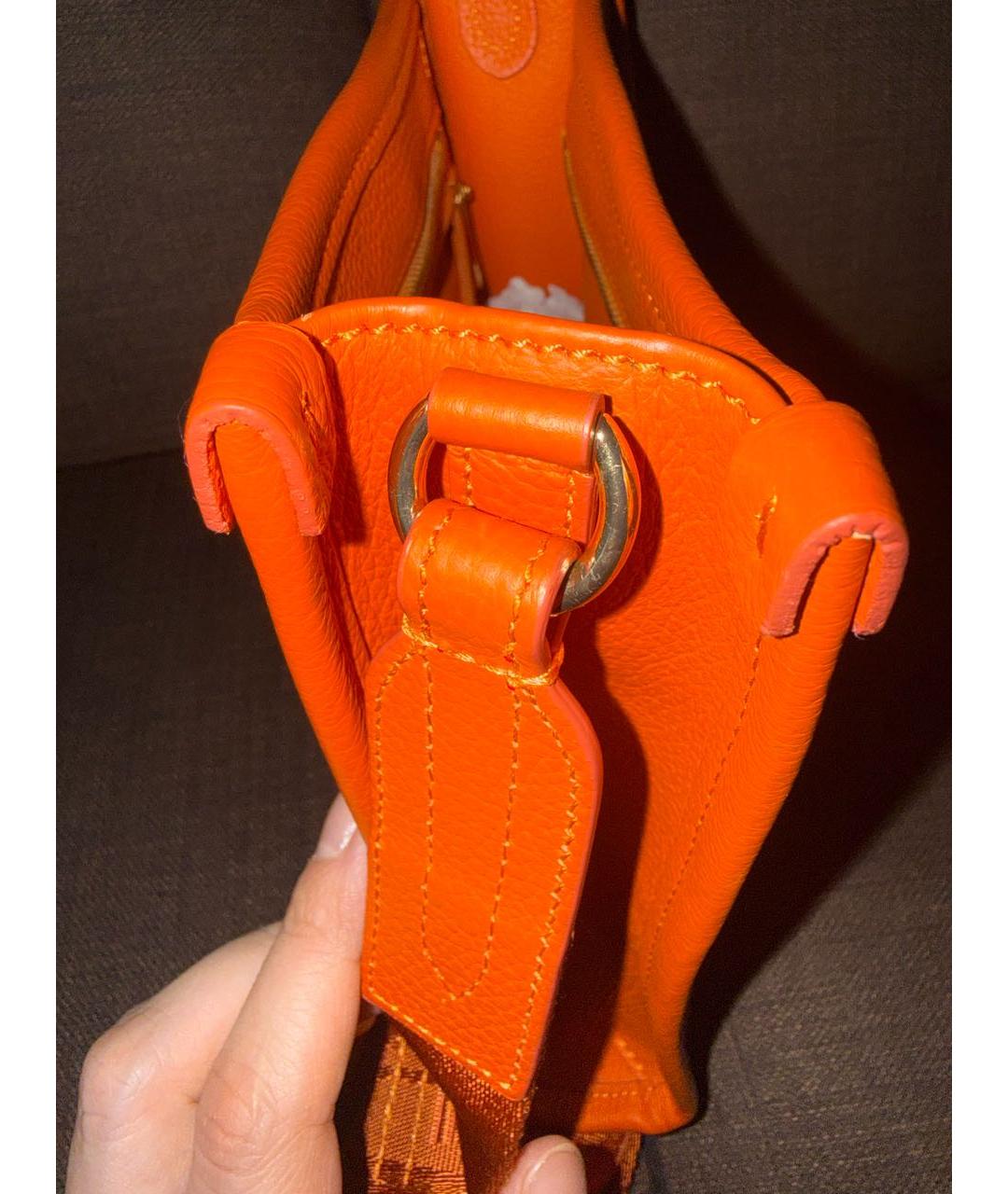 LANCEL Оранжевая кожаная сумка через плечо, фото 7