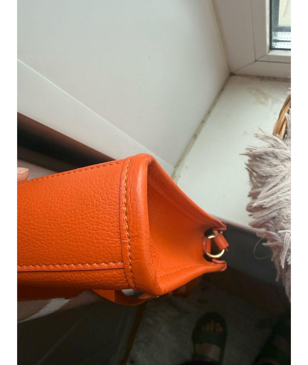 LANCEL Оранжевая кожаная сумка через плечо, фото 5