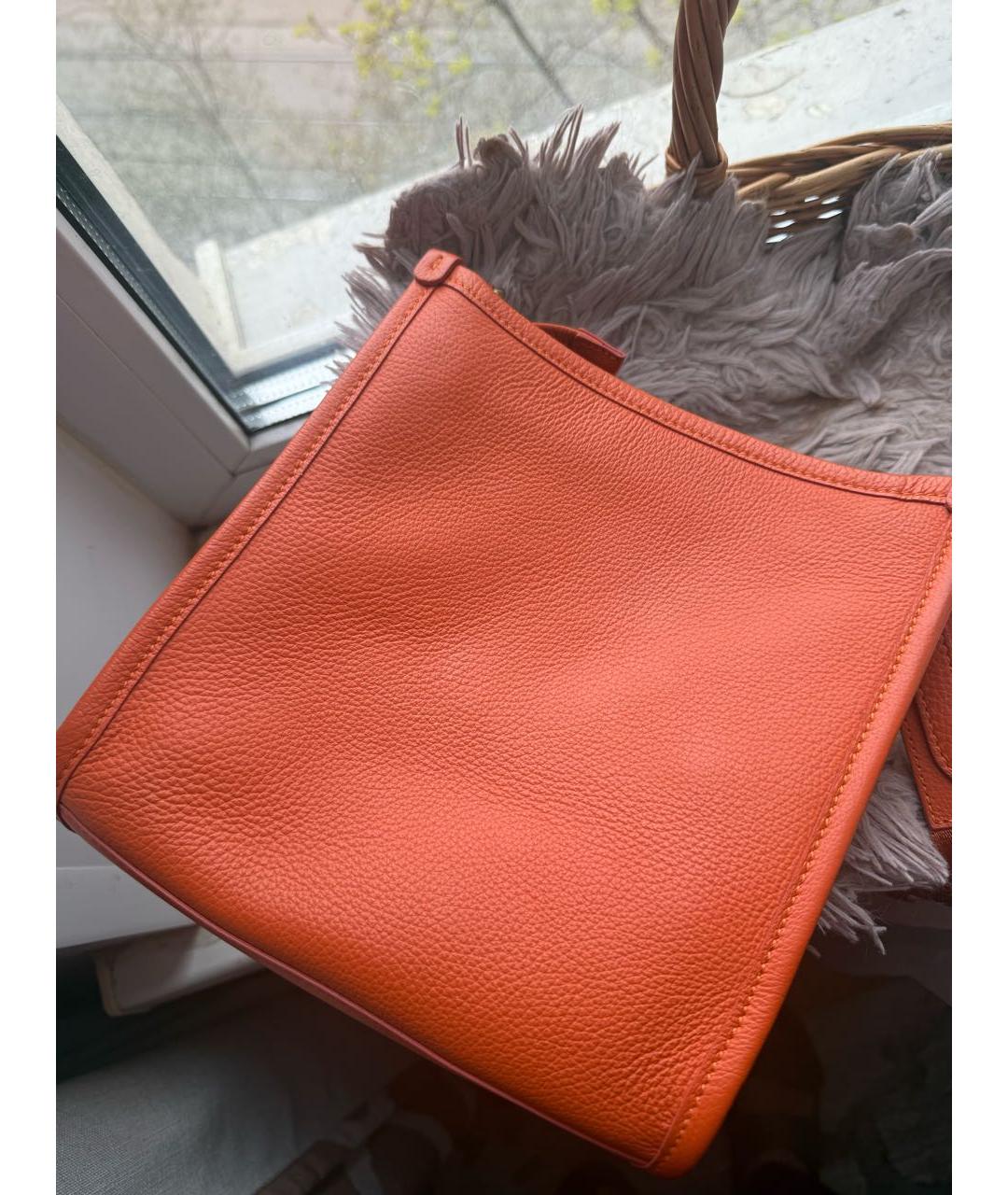 LANCEL Оранжевая кожаная сумка через плечо, фото 2