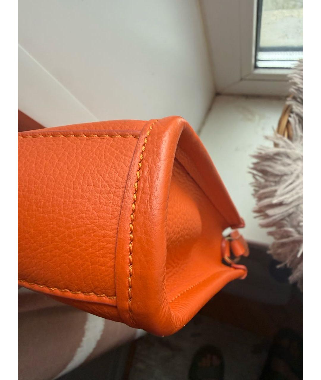 LANCEL Оранжевая кожаная сумка через плечо, фото 6