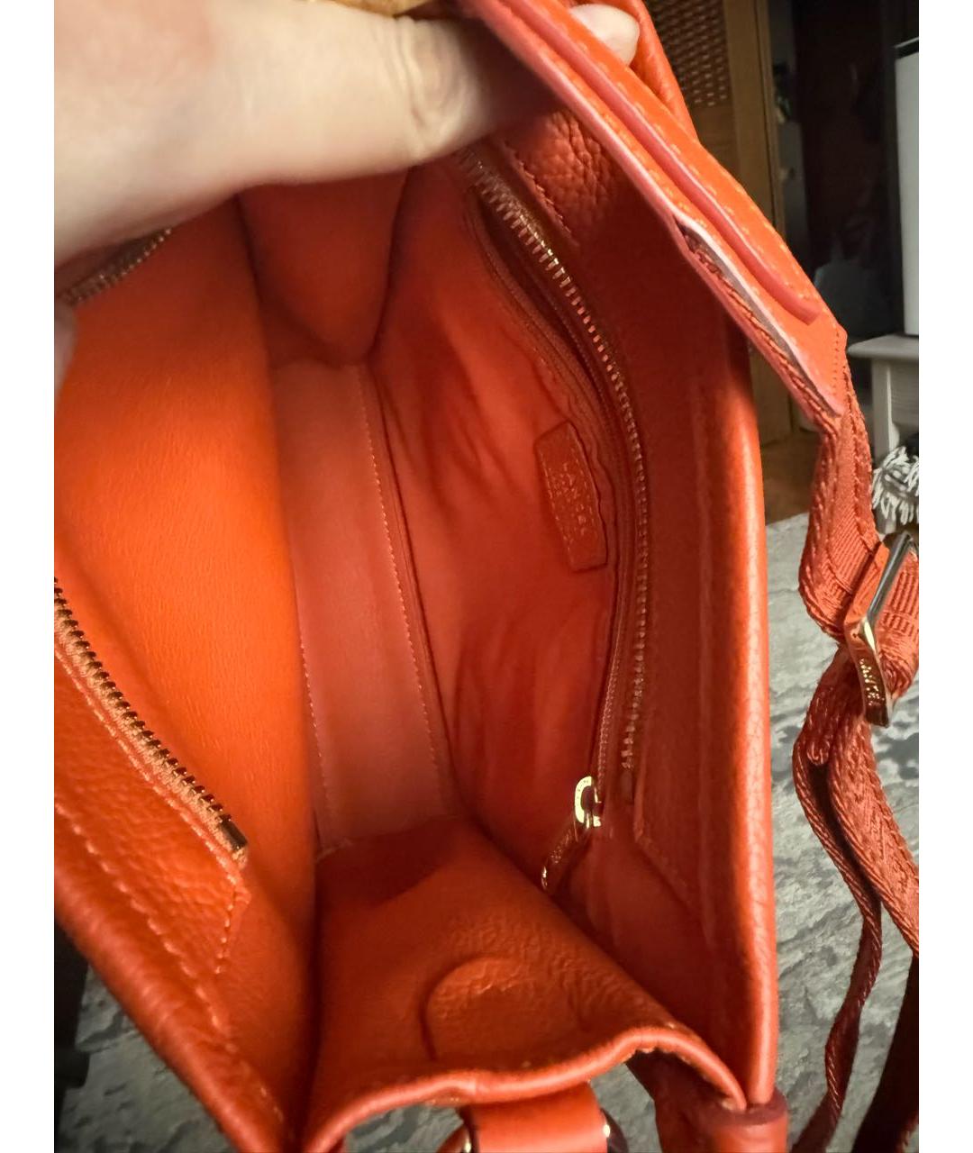 LANCEL Оранжевая кожаная сумка через плечо, фото 3