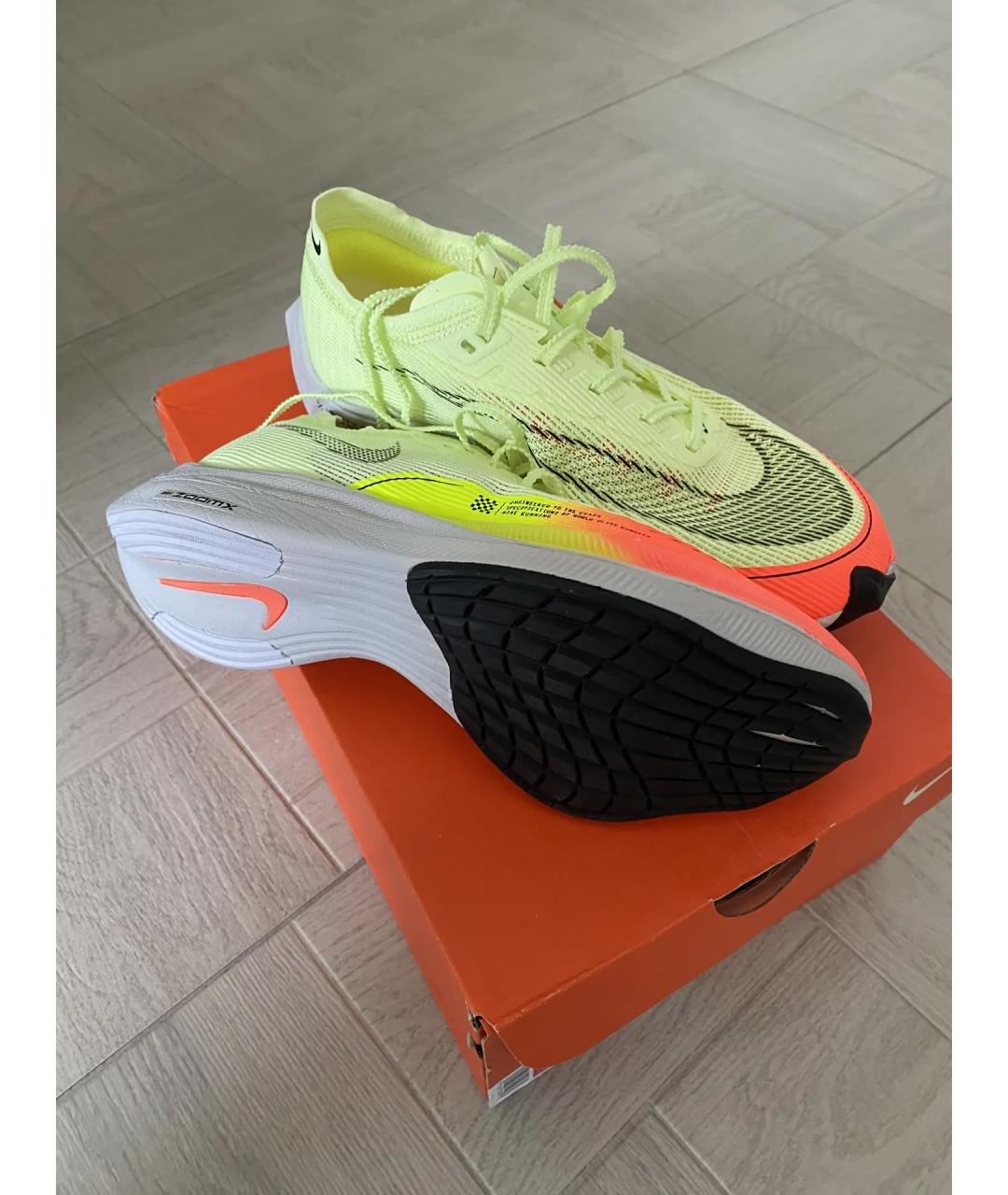 NIKE Салатовые текстильные низкие кроссовки / кеды, фото 2