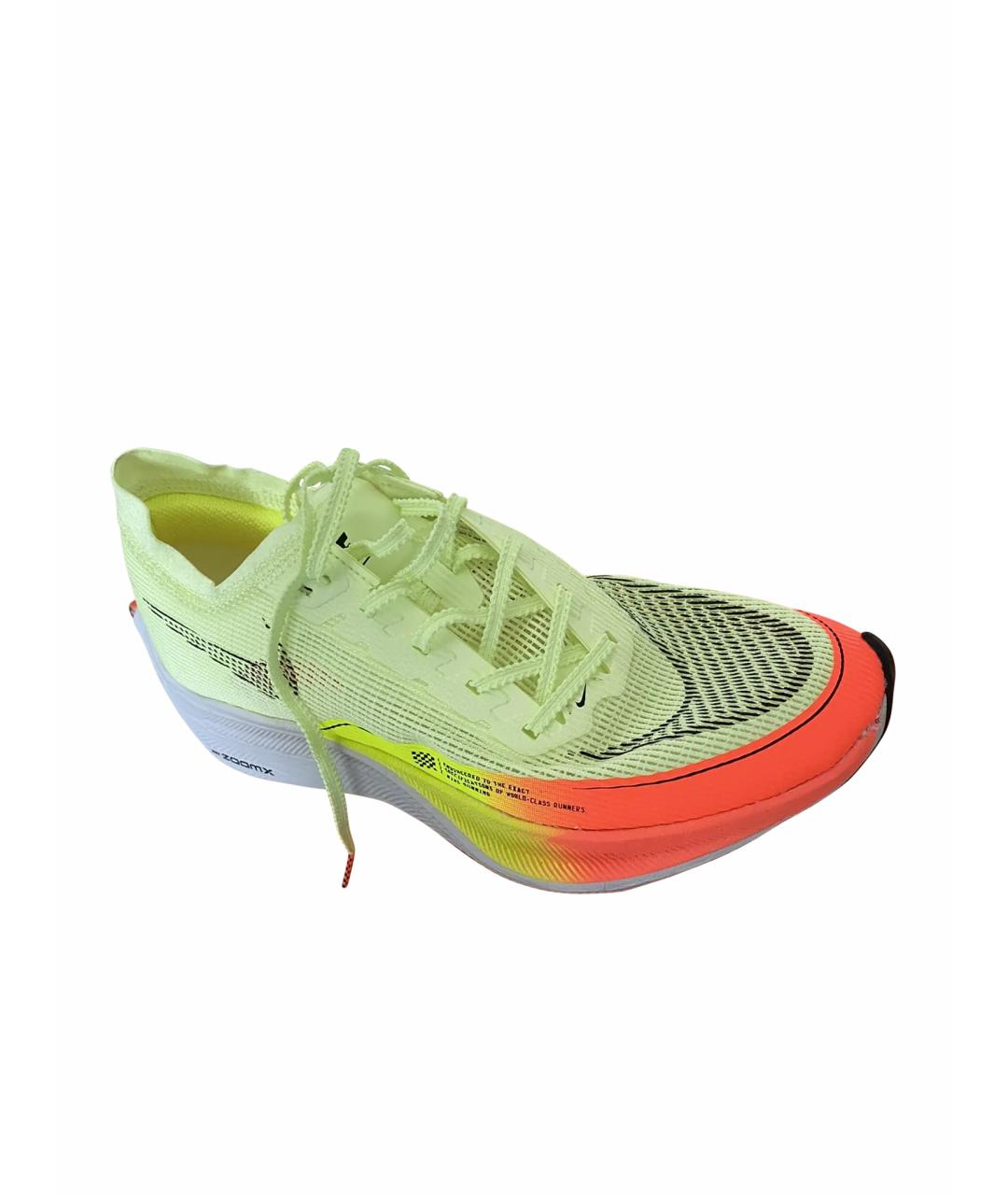 NIKE Салатовые текстильные низкие кроссовки / кеды, фото 1