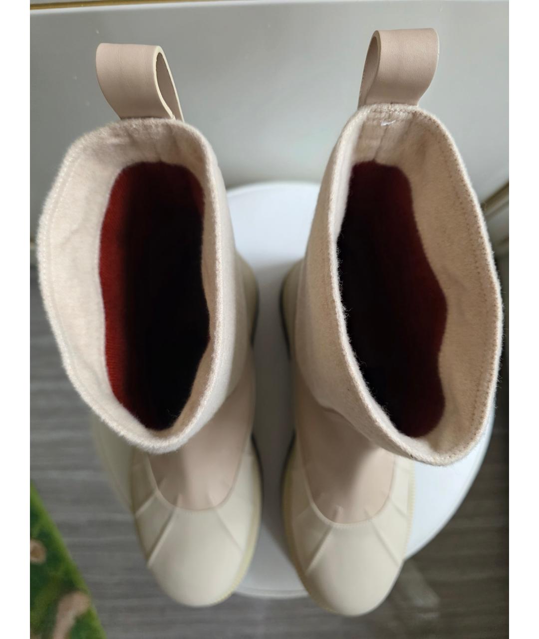 LORO PIANA Бежевые кожаные полусапоги, фото 3