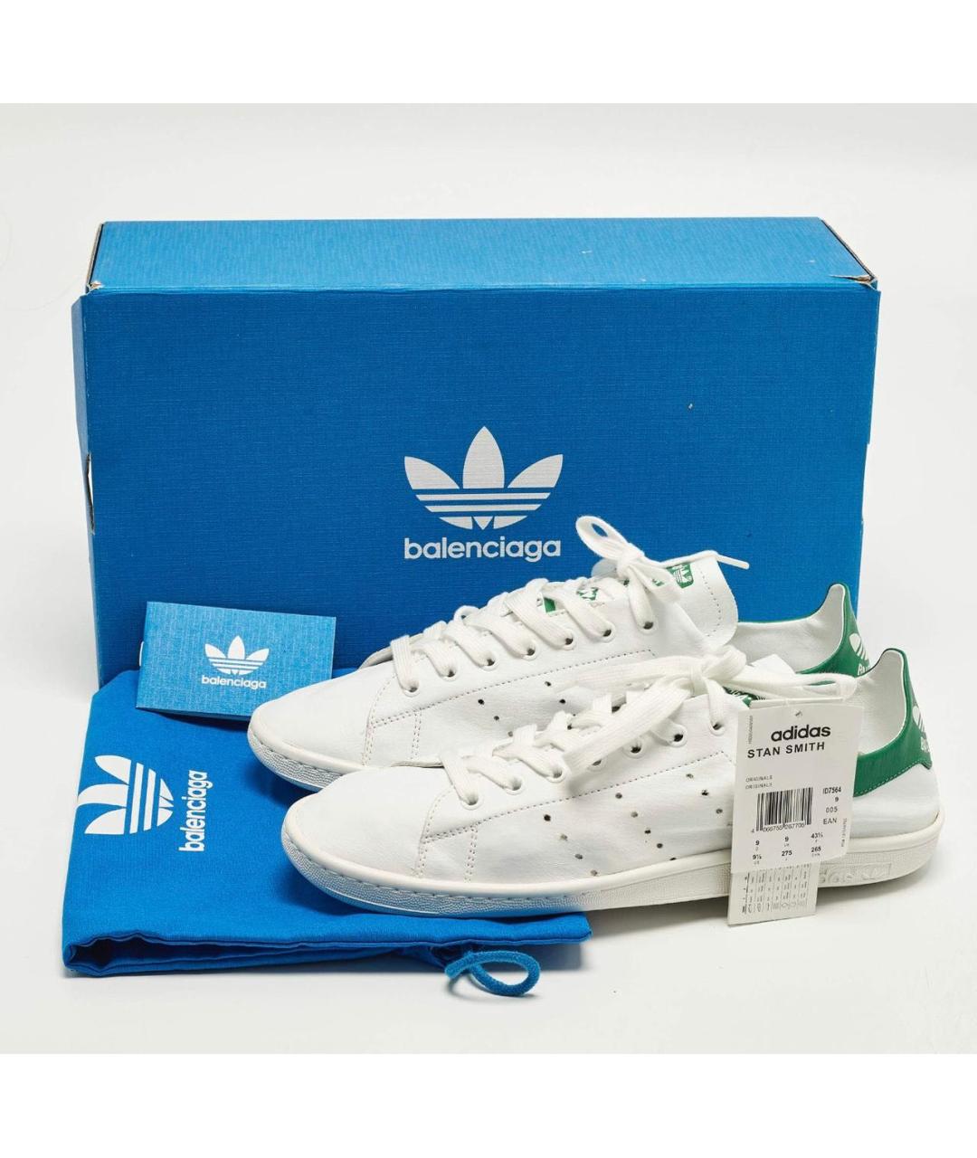 ADIDAS Белые кожаные низкие кроссовки / кеды, фото 3