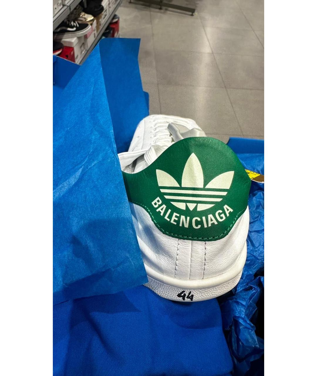 ADIDAS Белые кожаные низкие кроссовки / кеды, фото 5