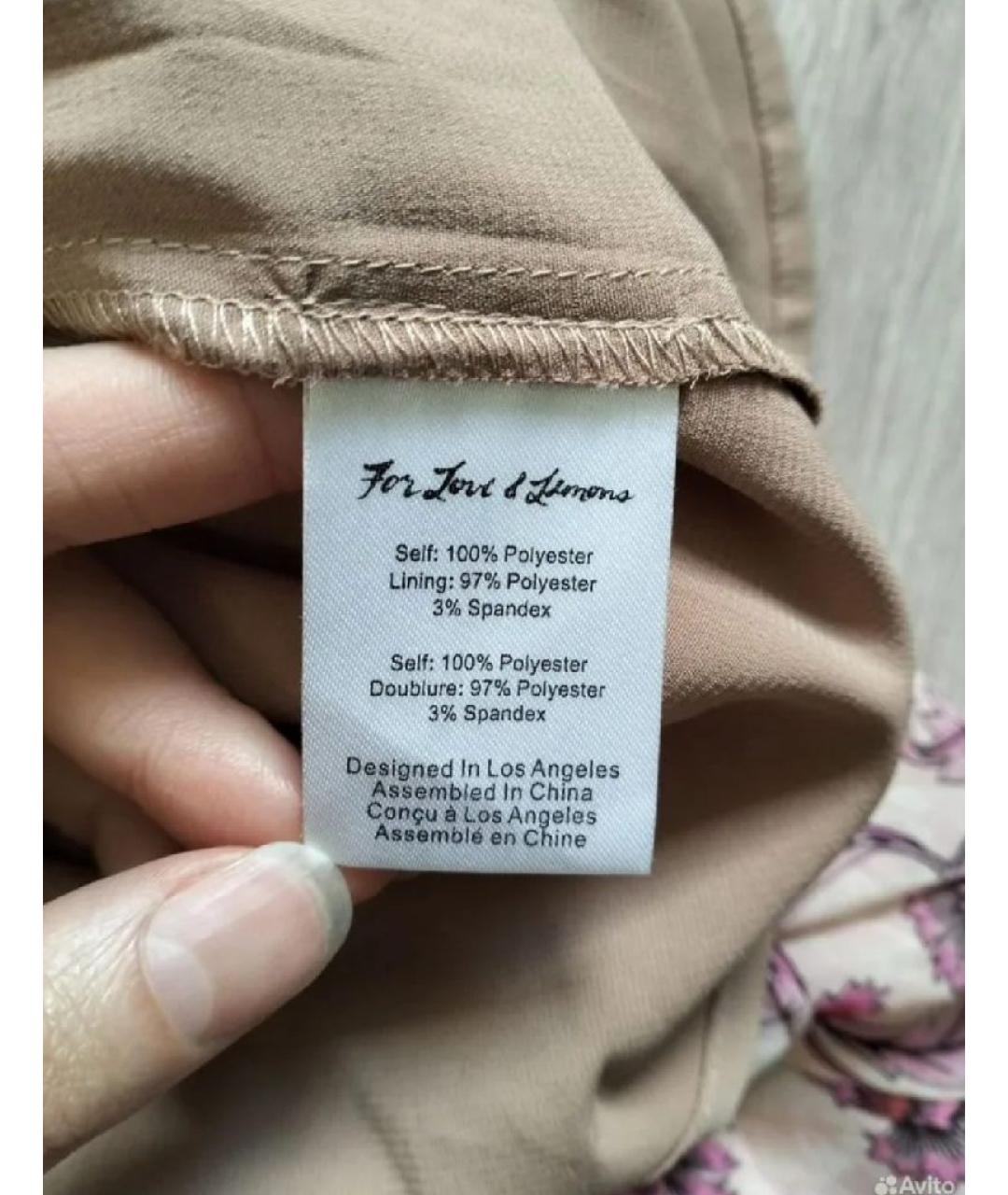 FOR LOVE AND LEMONS Розовое полиэстеровое коктейльное платье, фото 4