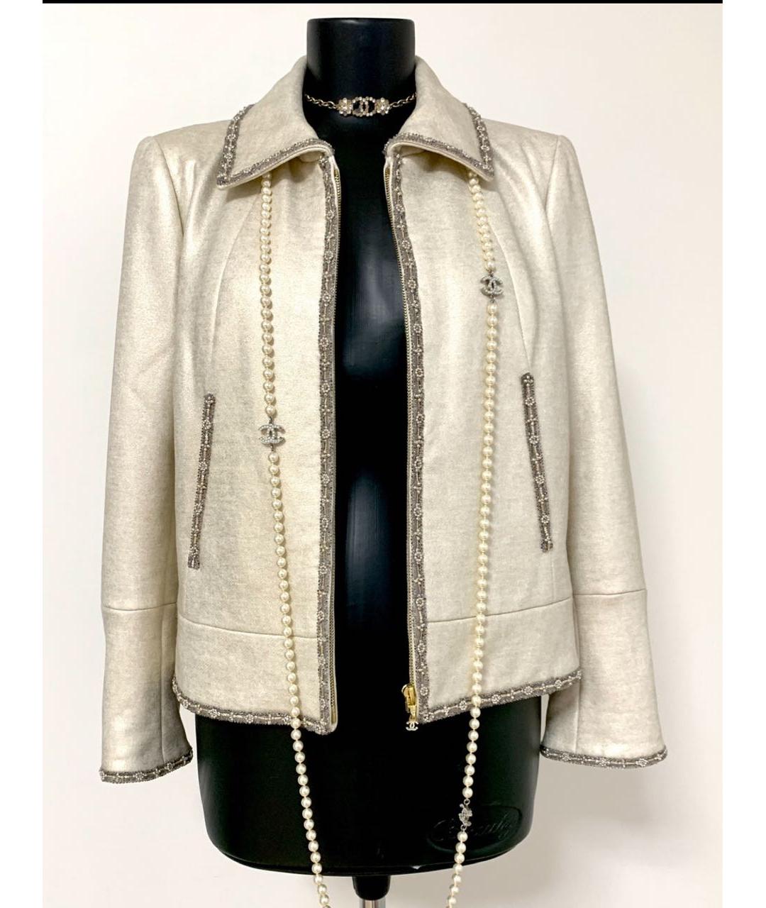 CHANEL Бежевая хлопковая куртка, фото 6