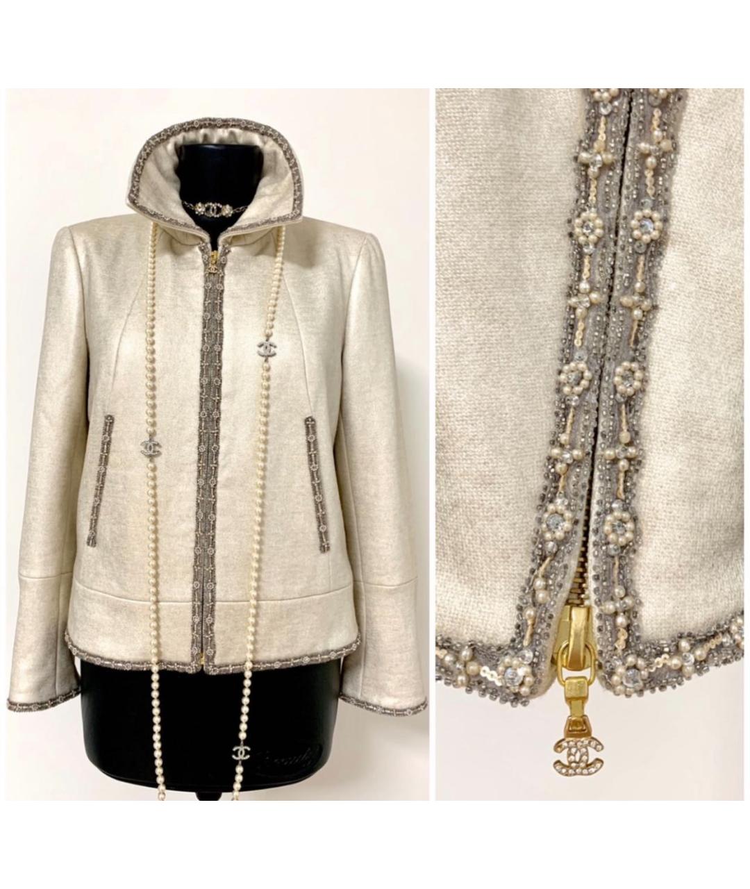 CHANEL Бежевая хлопковая куртка, фото 2