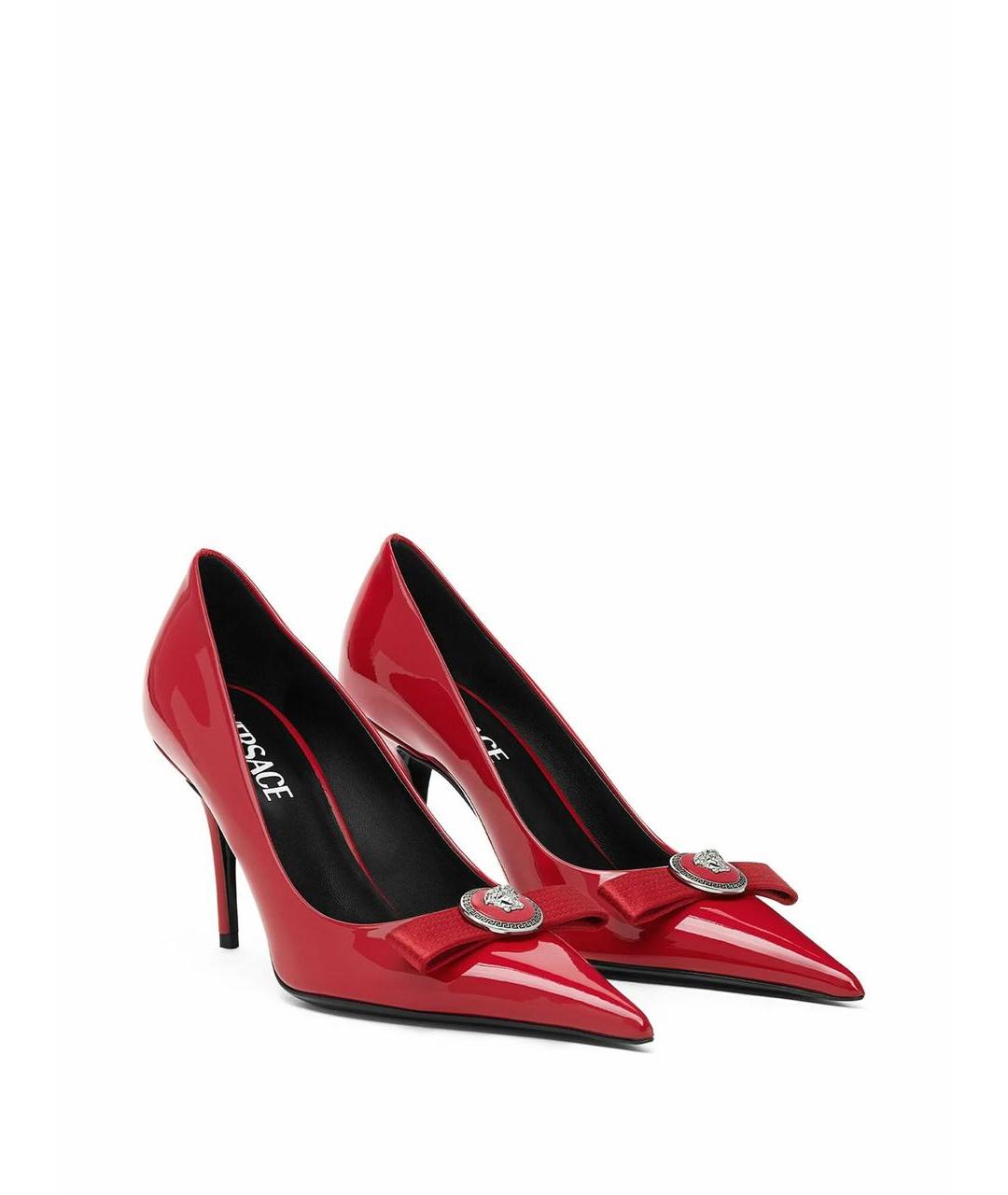 VERSACE Красные туфли из лакированной кожи, фото 2