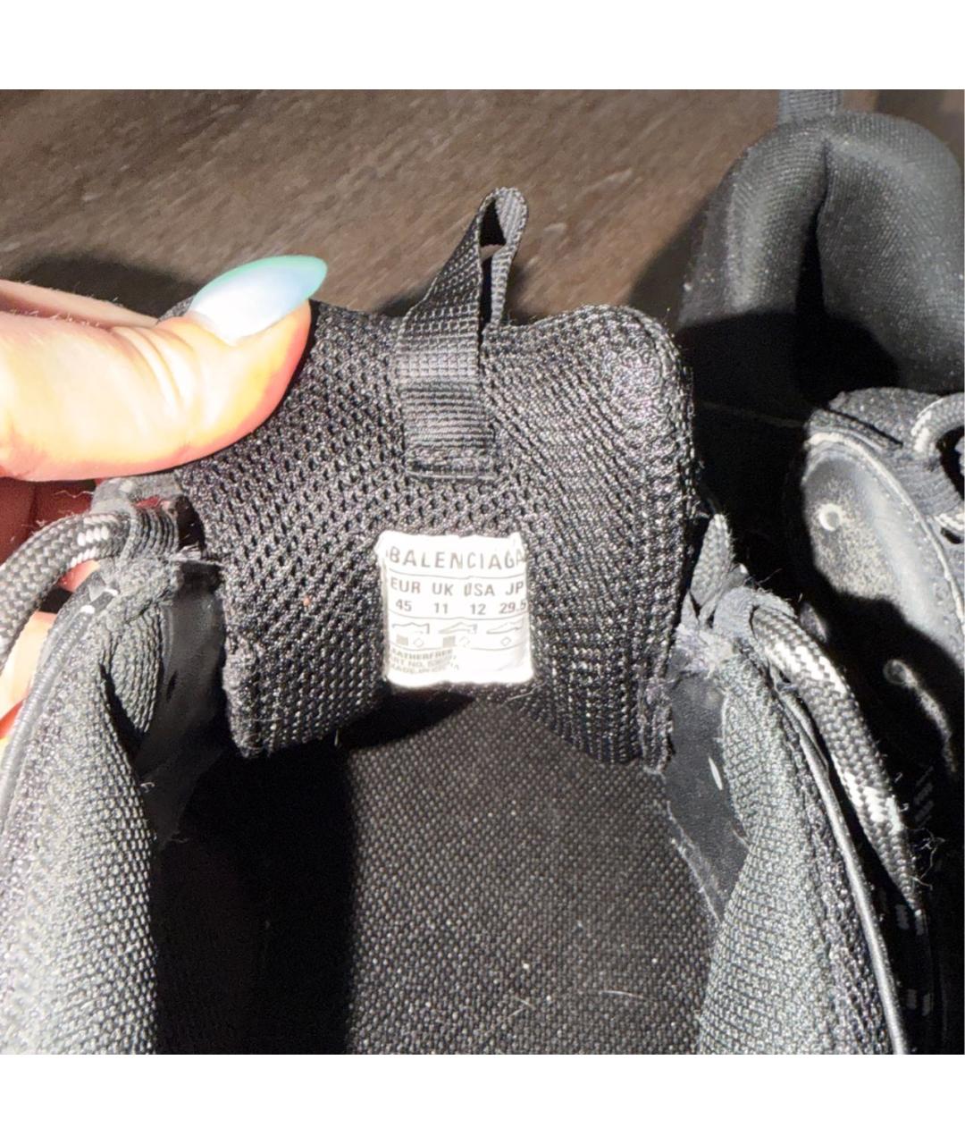 BALENCIAGA Черные текстильные низкие кроссовки / кеды, фото 5