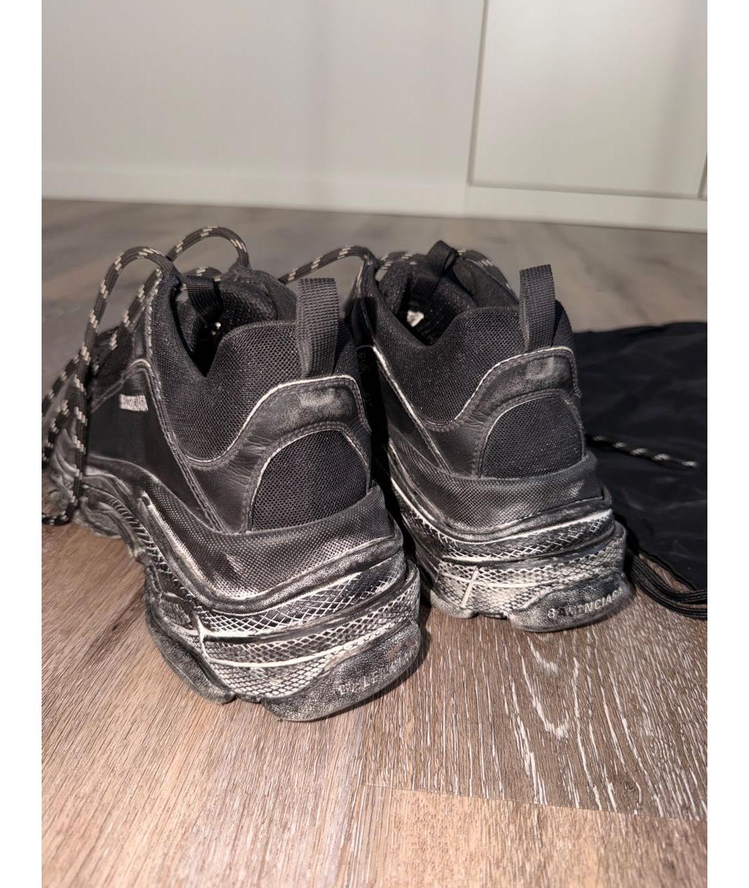 BALENCIAGA Черные текстильные низкие кроссовки / кеды, фото 4