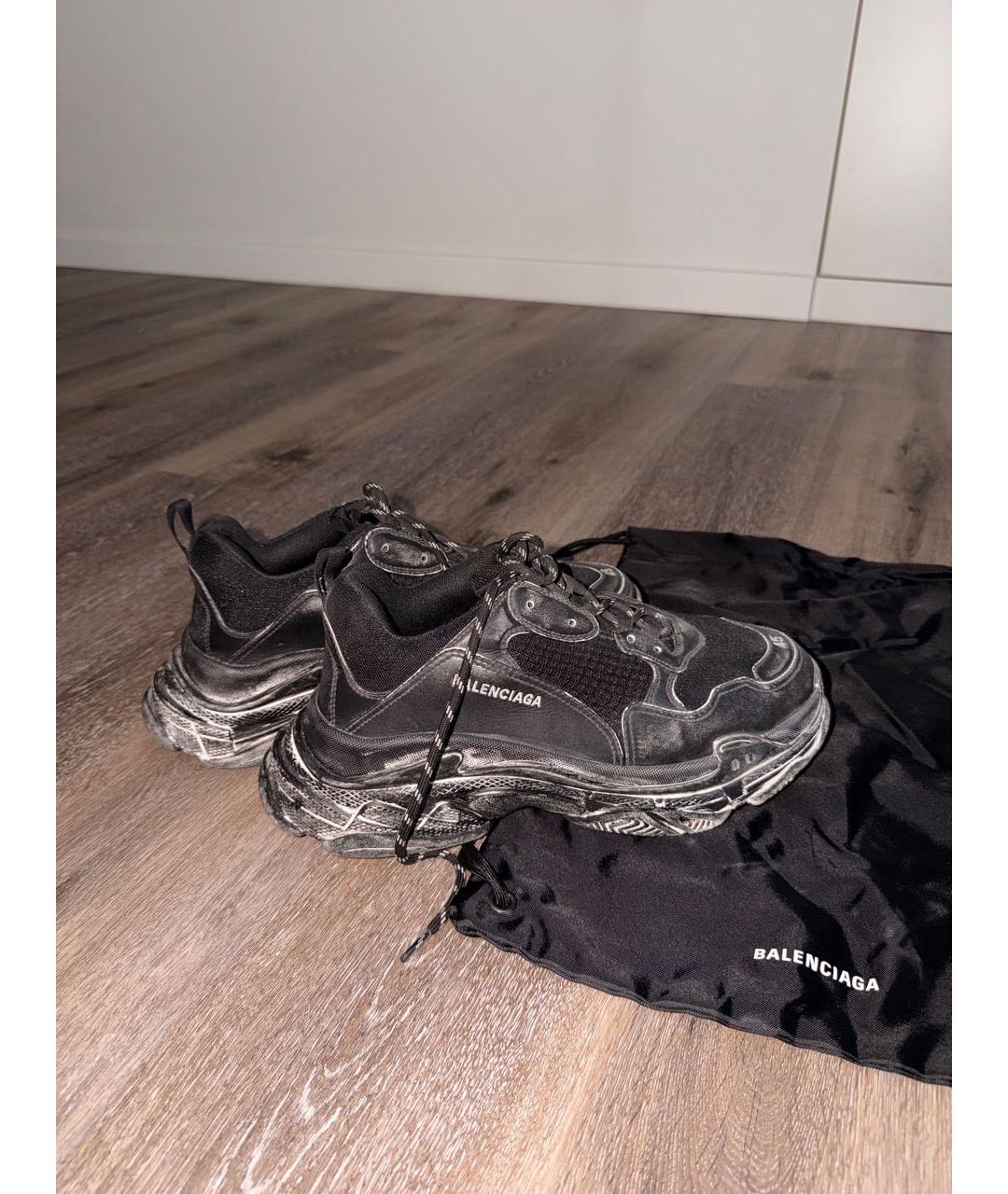 BALENCIAGA Черные текстильные низкие кроссовки / кеды, фото 7
