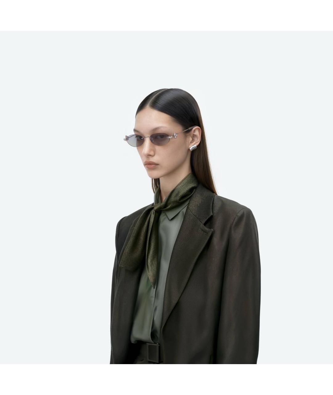 GENTLE MONSTER Серебряные металлические солнцезащитные очки, фото 4