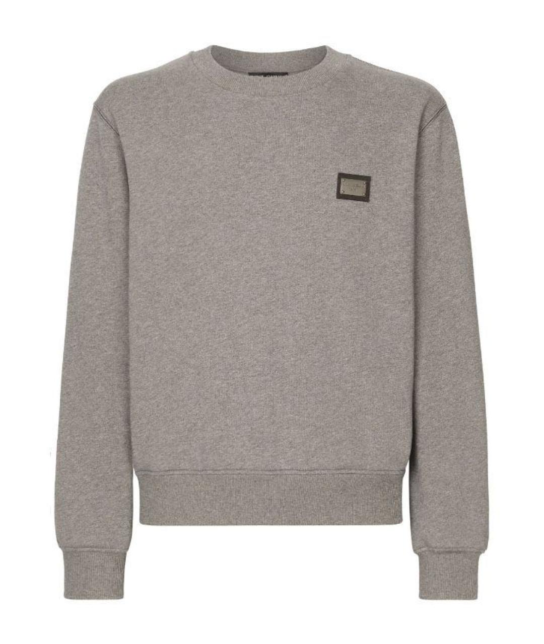 DOLCE&GABBANA Серый хлопковый джемпер / свитер, фото 1