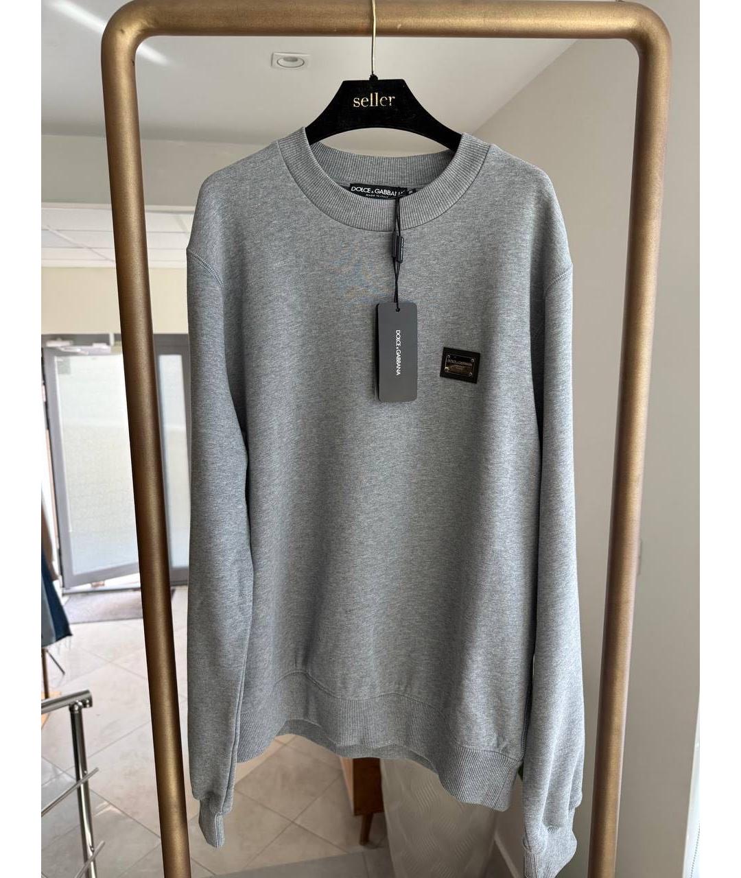 DOLCE&GABBANA Серый хлопковый джемпер / свитер, фото 2