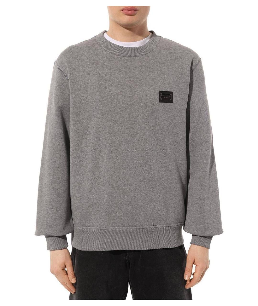 DOLCE&GABBANA Серый хлопковый джемпер / свитер, фото 5