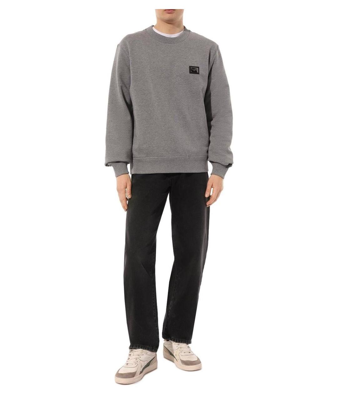 DOLCE&GABBANA Серый хлопковый джемпер / свитер, фото 4