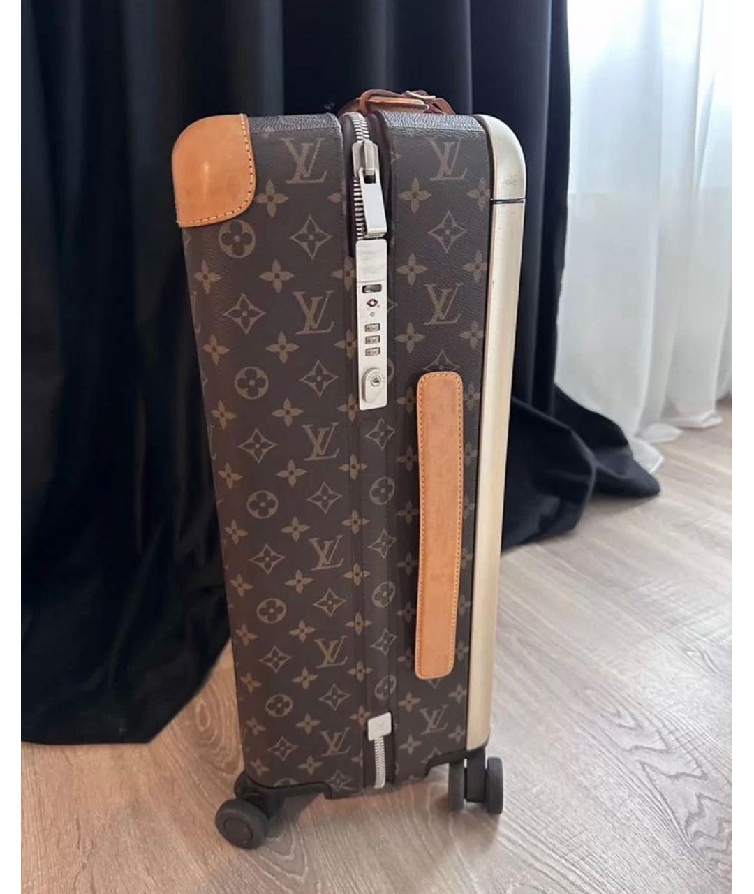 LOUIS VUITTON Коричневый чемодан из искусственной кожи, фото 2