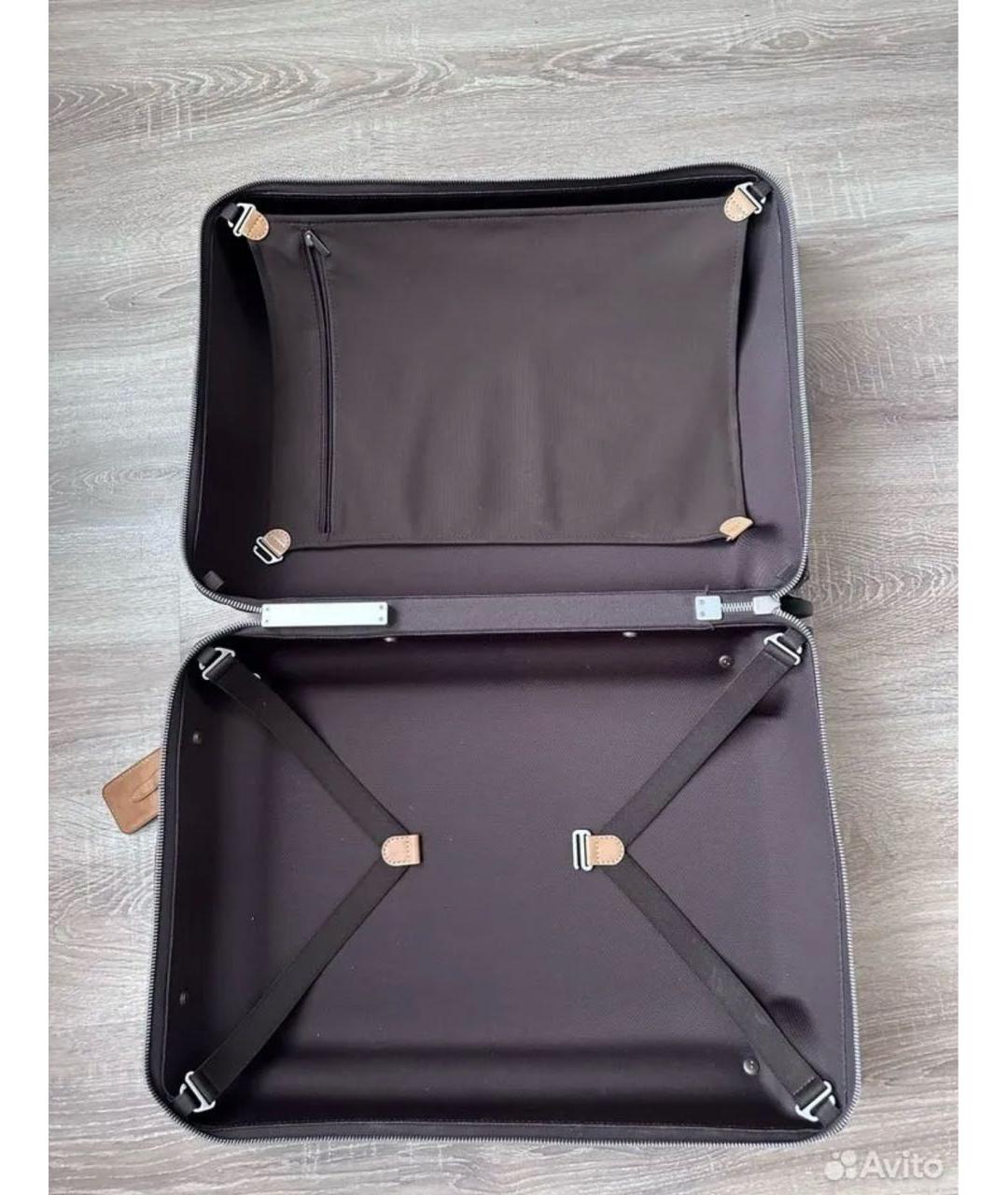 LOUIS VUITTON Коричневый чемодан из искусственной кожи, фото 4