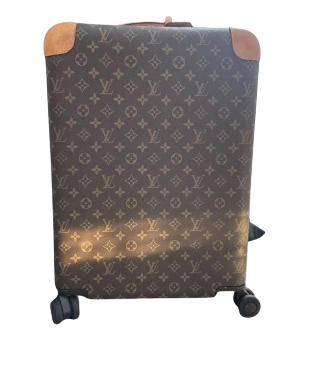 LOUIS VUITTON Коричневый чемодан из искусственной кожи, фото 6