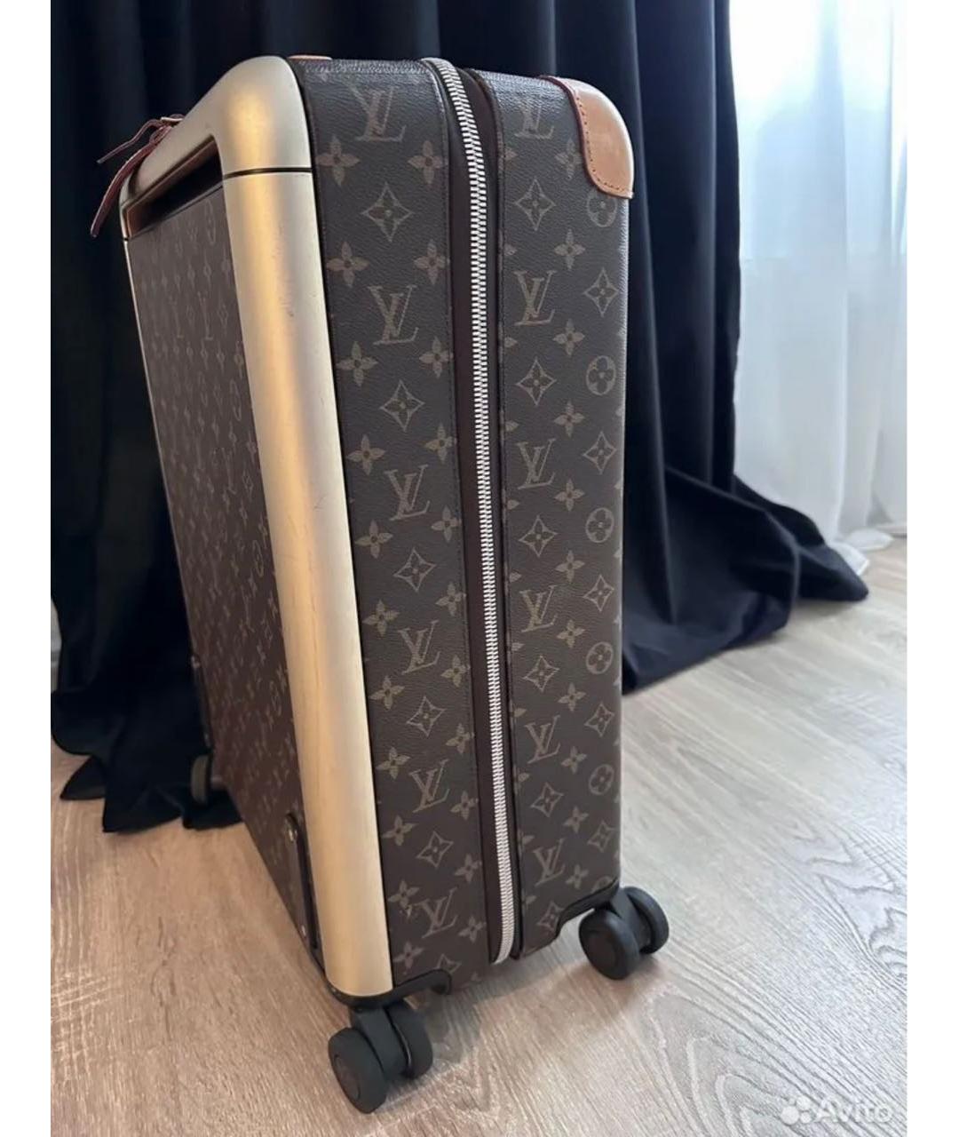 LOUIS VUITTON Коричневый чемодан из искусственной кожи, фото 3