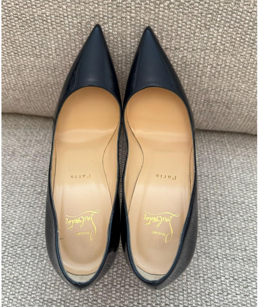 CHRISTIAN LOUBOUTIN Темно-синие туфли из лакированной кожи, фото 3