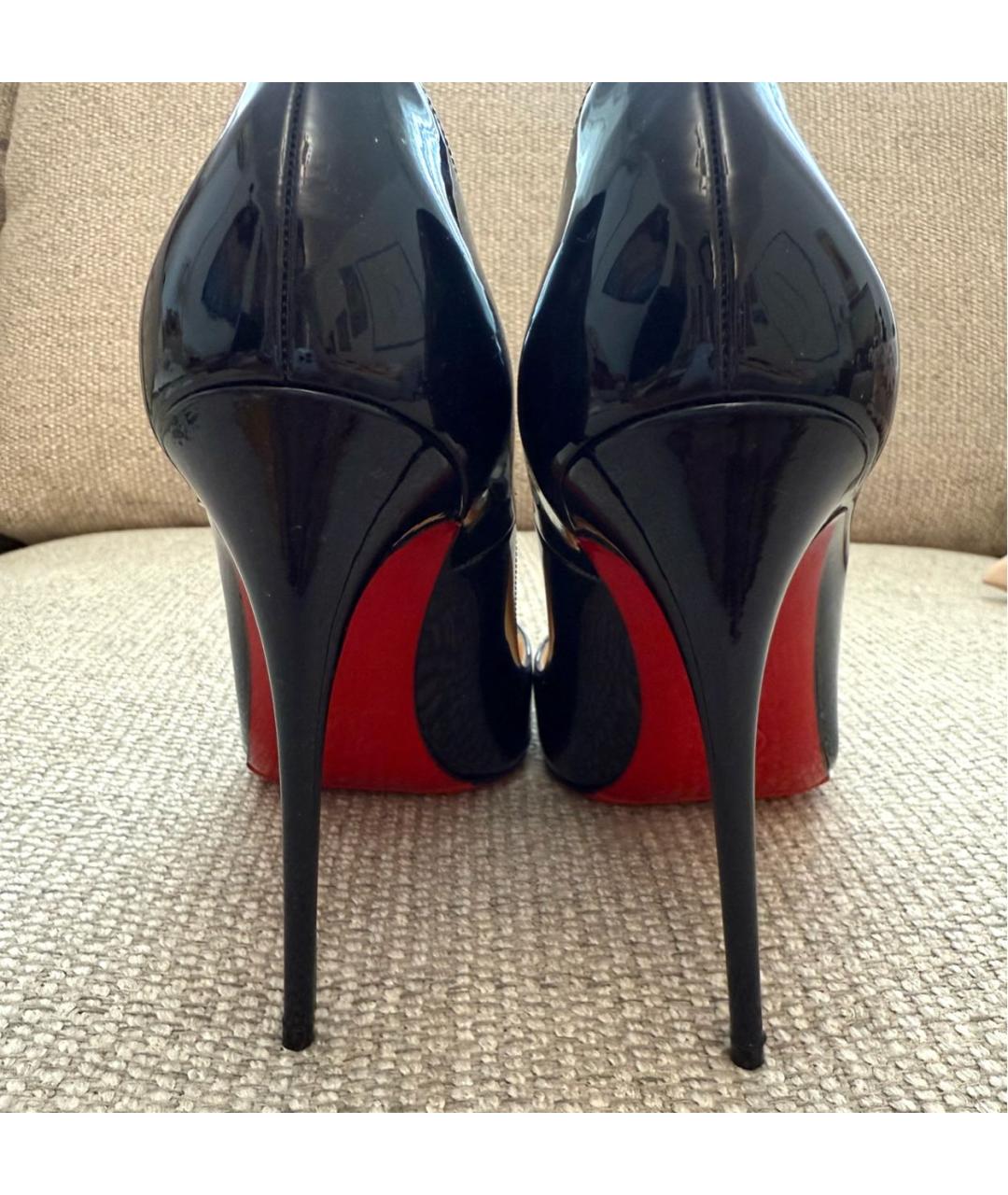 CHRISTIAN LOUBOUTIN Темно-синие туфли из лакированной кожи, фото 4