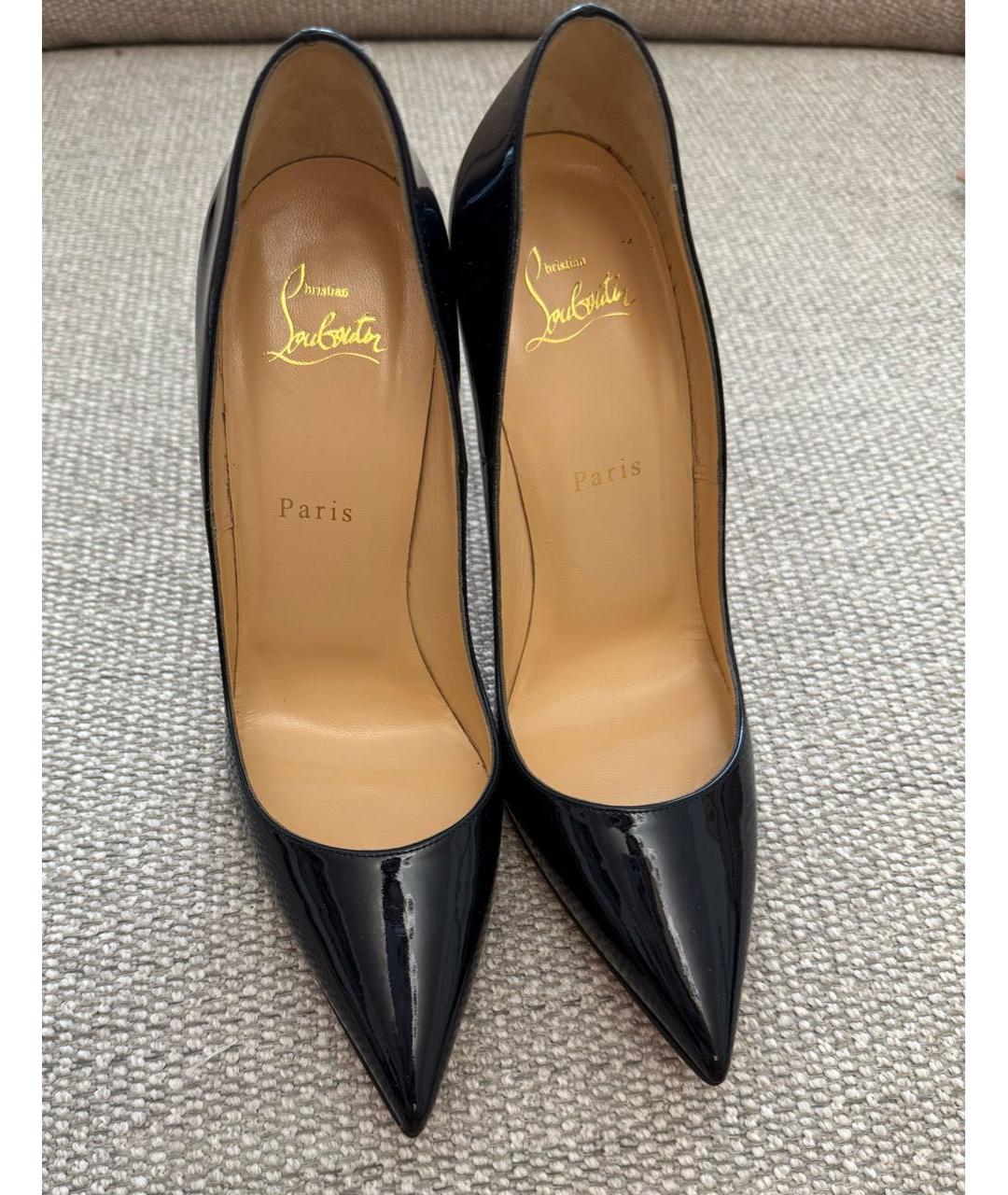 CHRISTIAN LOUBOUTIN Темно-синие туфли из лакированной кожи, фото 2