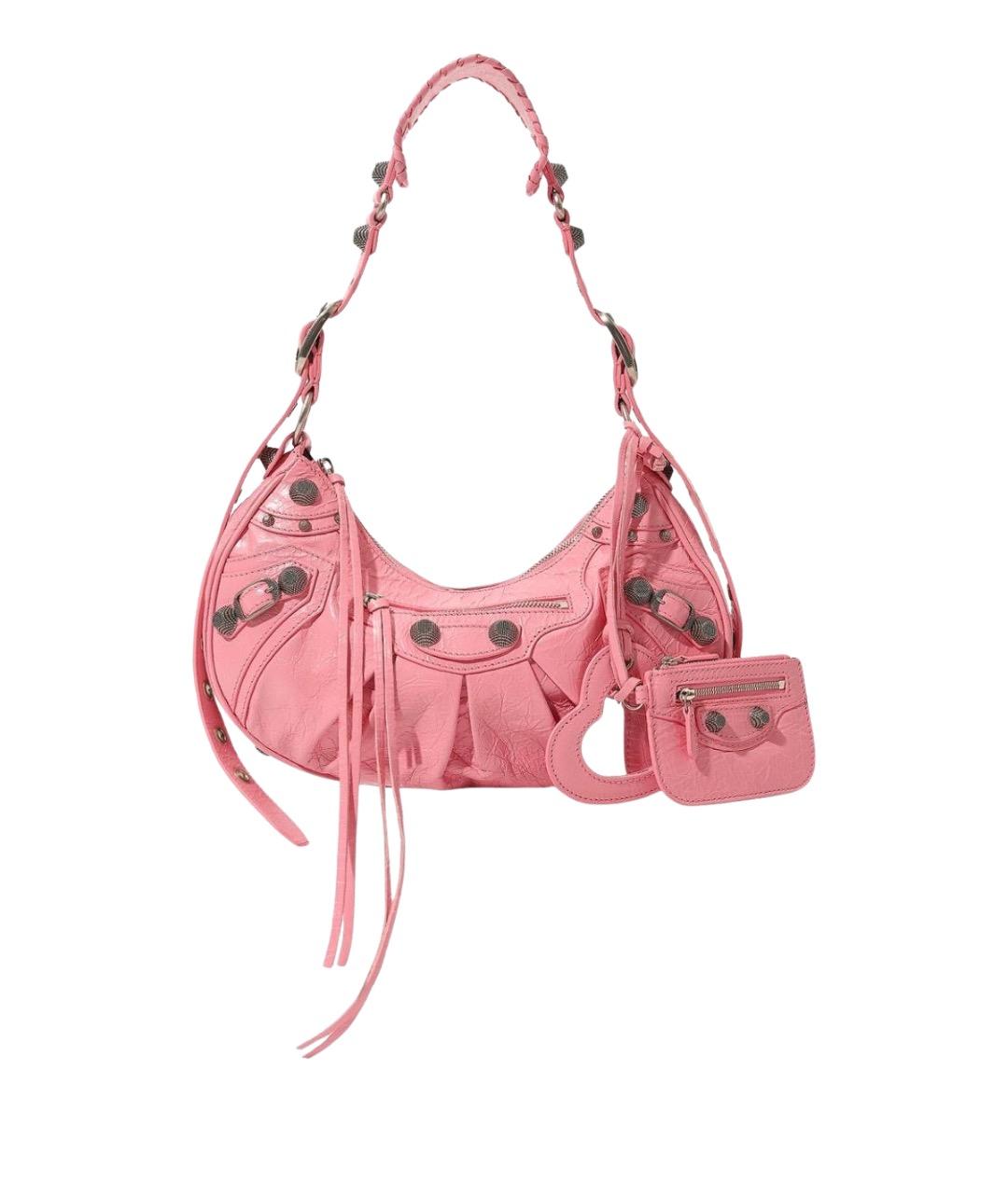 BALENCIAGA Розовая кожаная сумка через плечо, фото 1