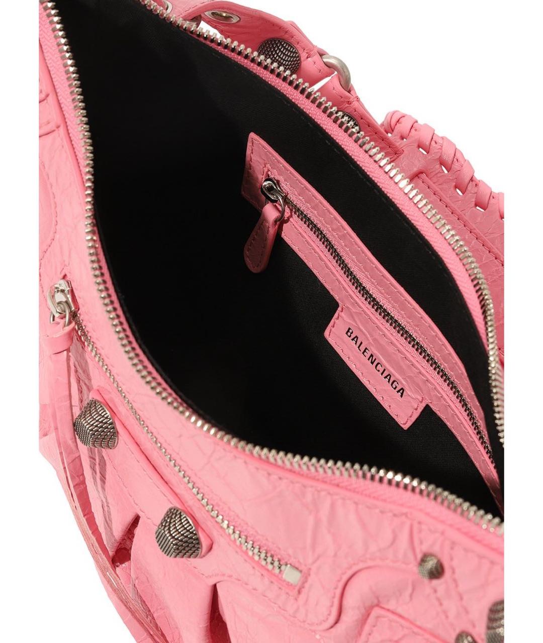 BALENCIAGA Розовая кожаная сумка через плечо, фото 4