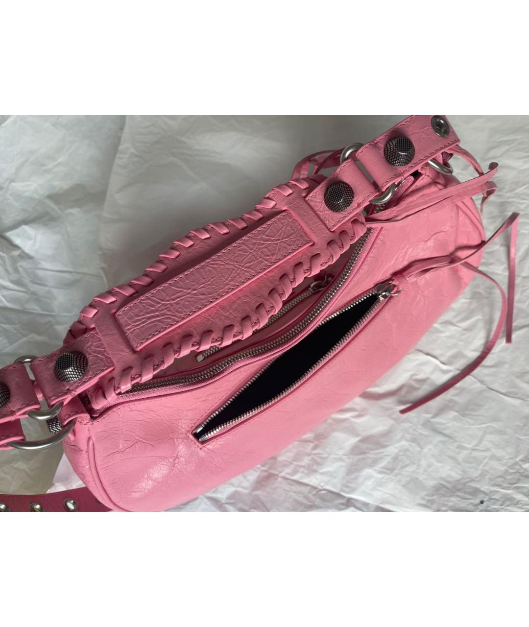 BALENCIAGA Розовая кожаная сумка через плечо, фото 7