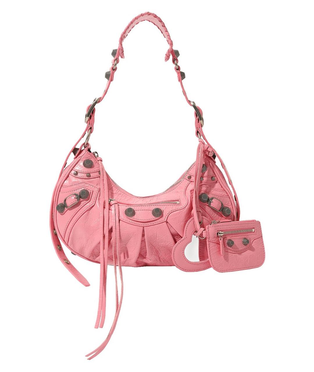 BALENCIAGA Розовая кожаная сумка через плечо, фото 10