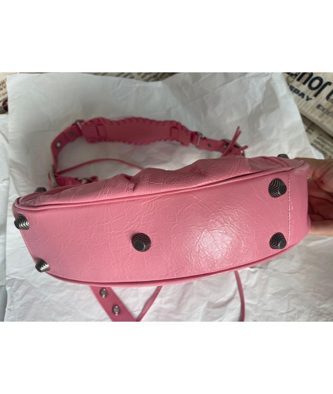 BALENCIAGA Розовая кожаная сумка через плечо, фото 8