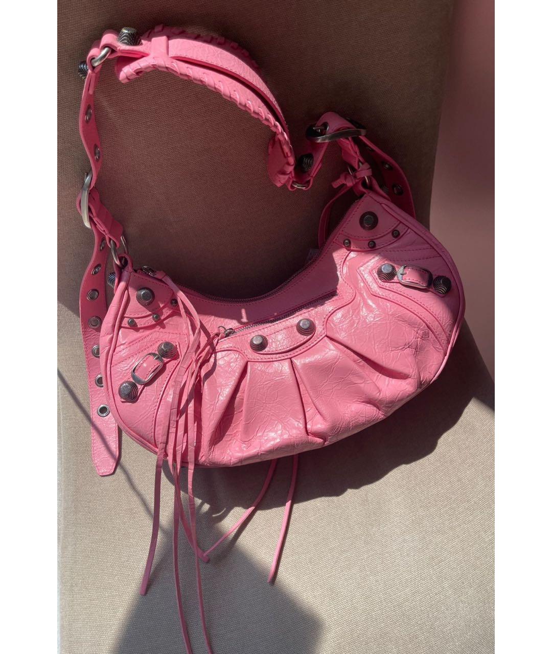 BALENCIAGA Розовая кожаная сумка через плечо, фото 6