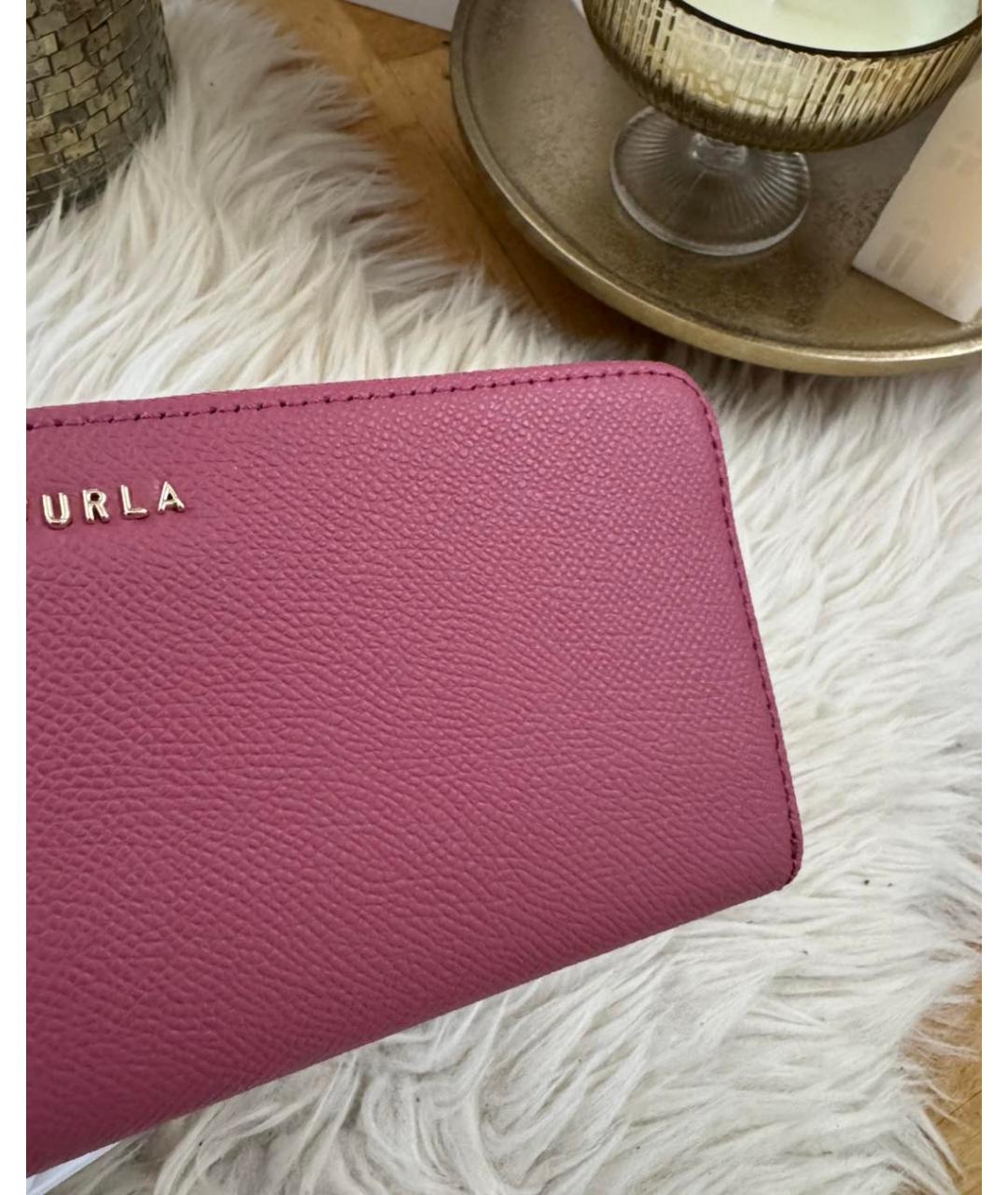 FURLA Розовый кожаный кошелек, фото 4