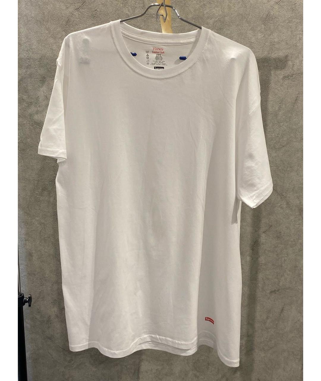 SUPREME Белая хлопковая футболка, фото 2