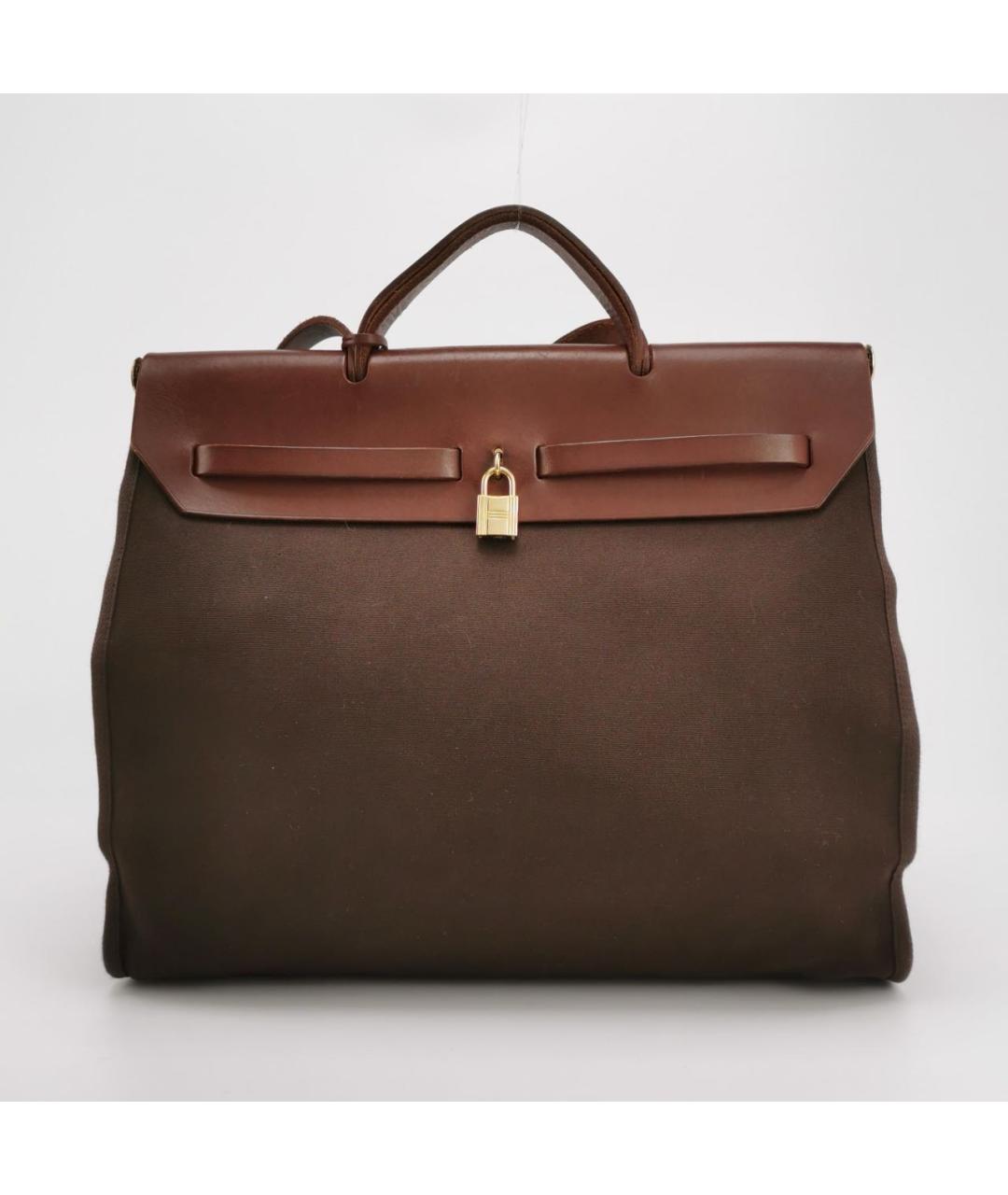 HERMES Коричневая тканевая сумка через плечо, фото 3