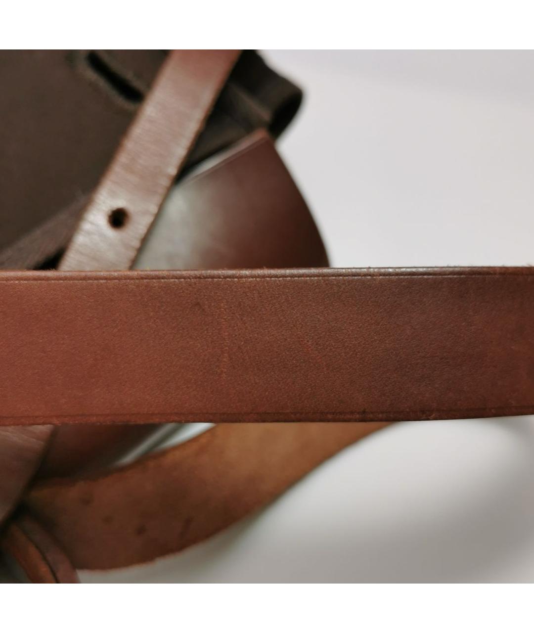 HERMES Коричневая тканевая сумка через плечо, фото 5