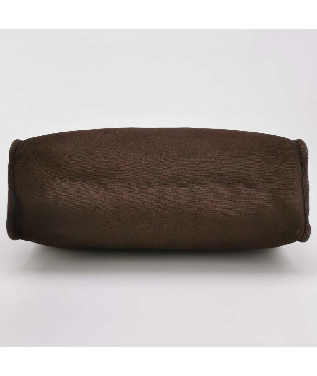 HERMES Коричневая тканевая сумка через плечо, фото 4