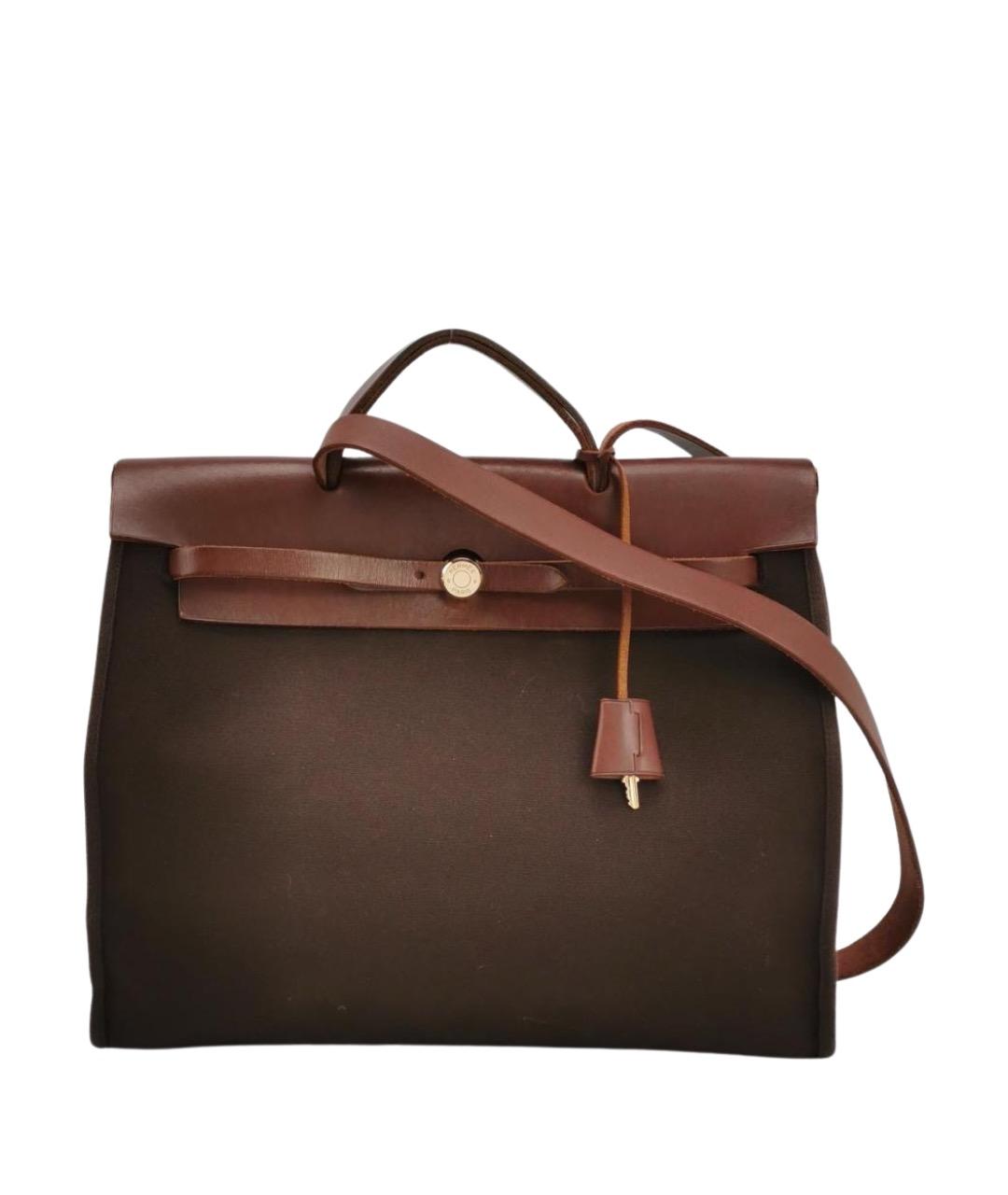 HERMES Коричневая тканевая сумка через плечо, фото 1