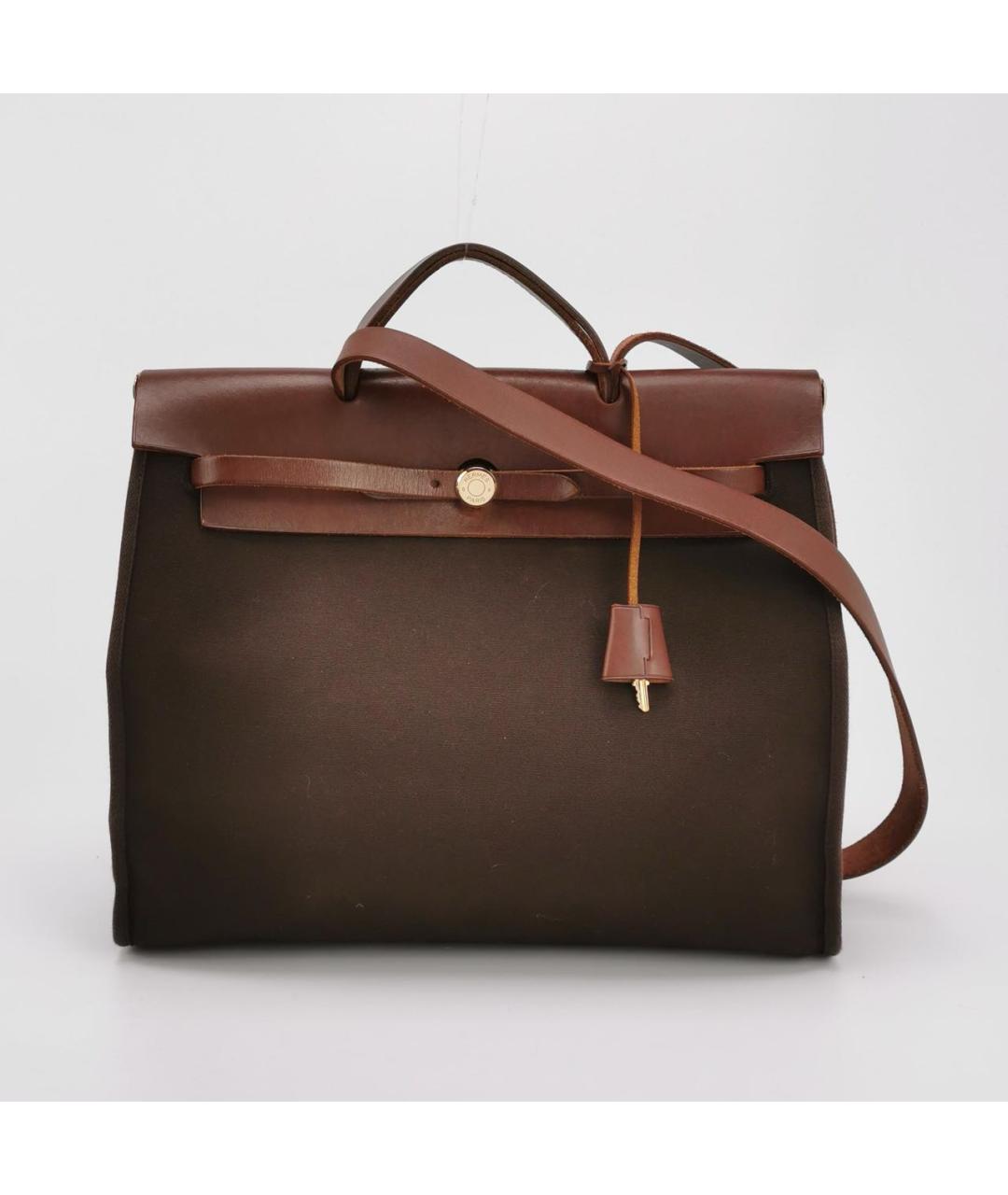 HERMES Коричневая тканевая сумка через плечо, фото 7