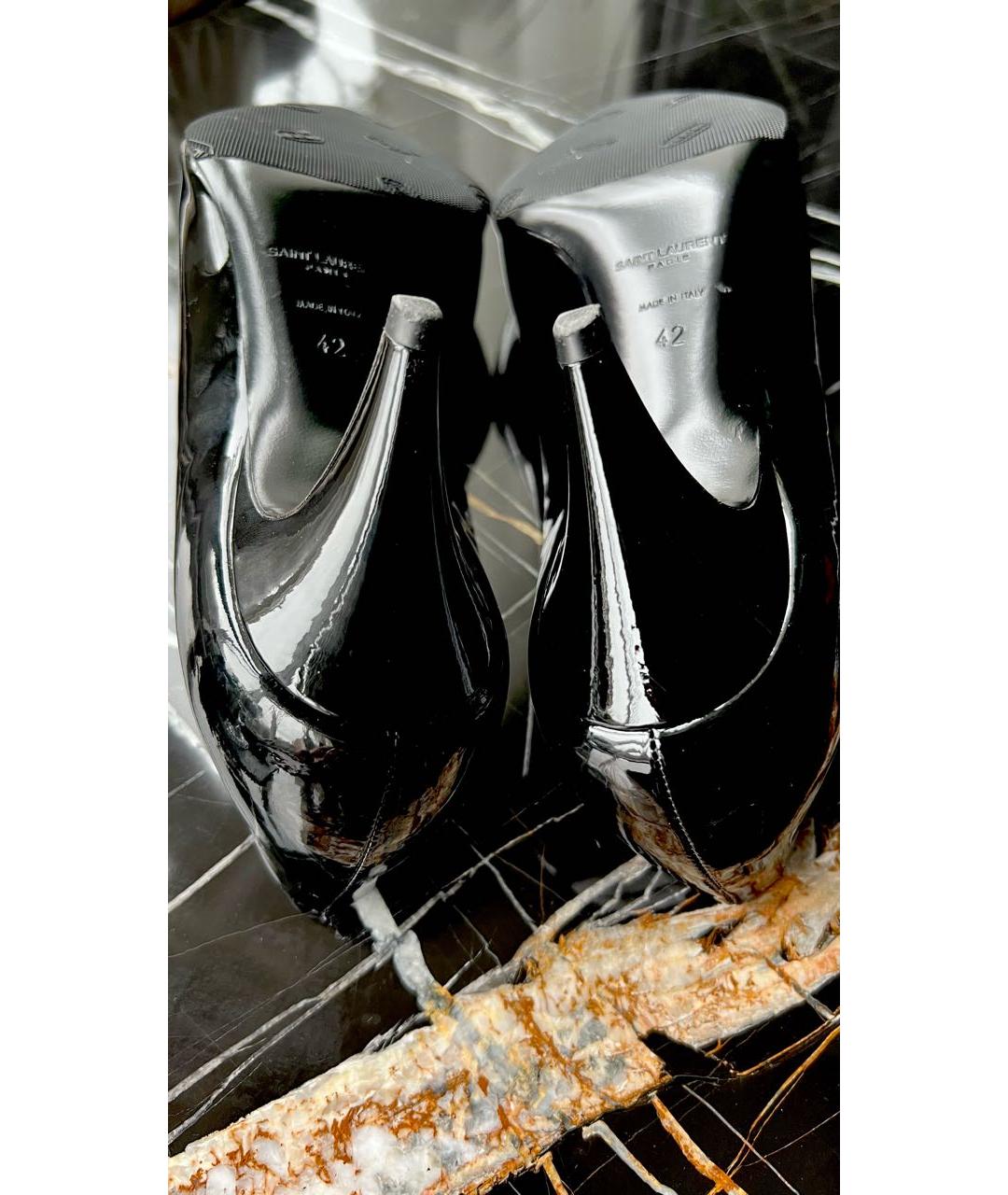 SAINT LAURENT Черные туфли из лакированной кожи, фото 4