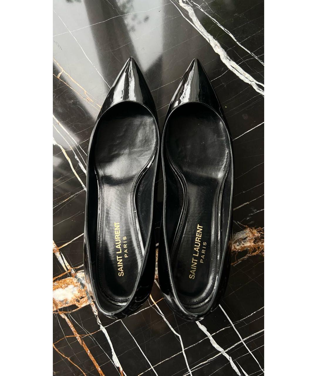 SAINT LAURENT Черные туфли из лакированной кожи, фото 3